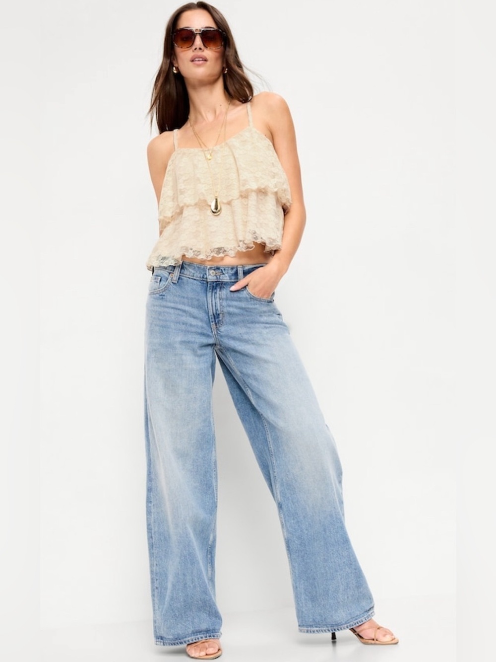 NEW…Lace Tiered Ruffle Top - Picture 3 of 5